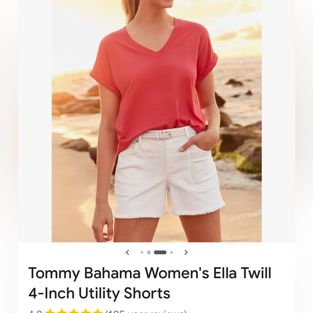 Tommy Bahama White Zip-Front Shorts 4” Inseam